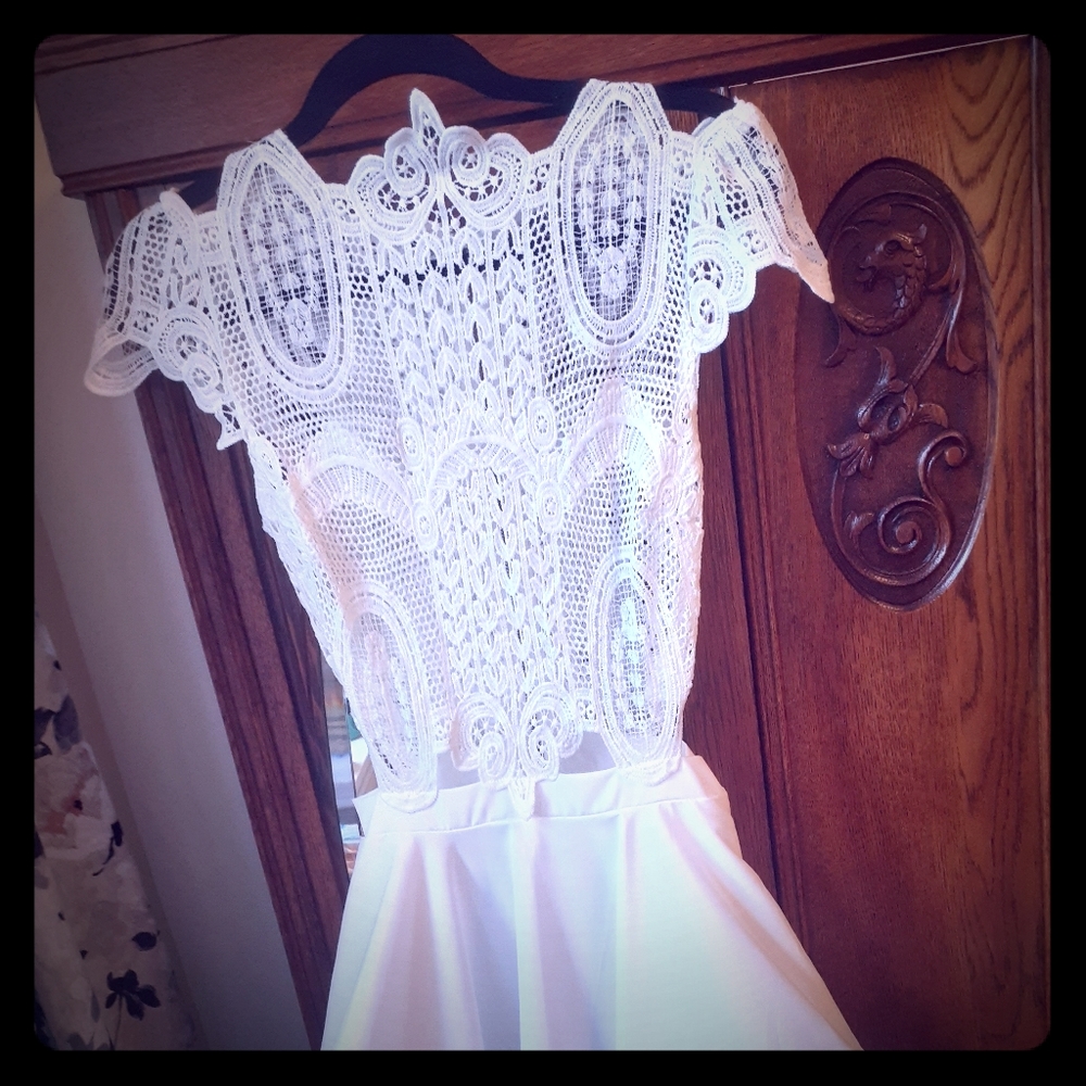 White crochet dress